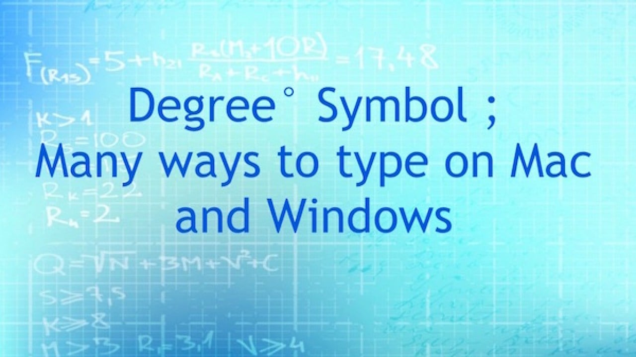 shortcut for degree symbol mac